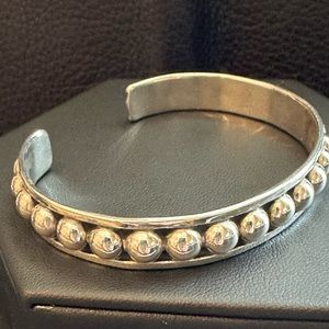 NEW Sterling Silver Beaded Cuff Bracelet